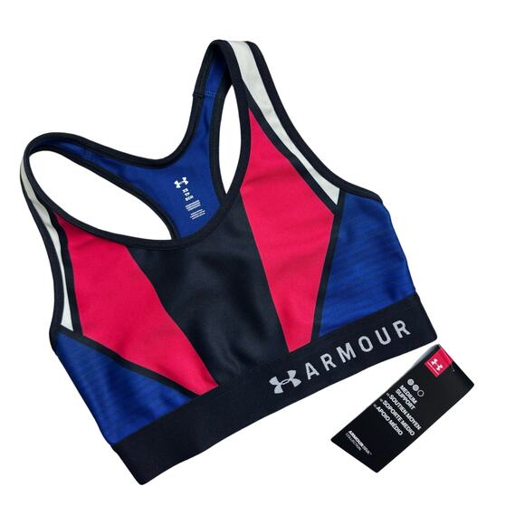Under Armour American Pride Sports Bra Womens XS USA Red White Blue Black - Picture 1 of 9